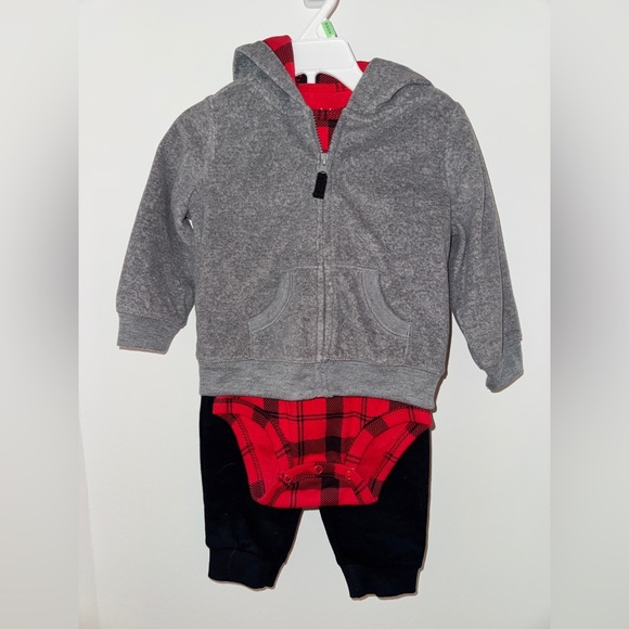 Carter's Other - Carter's Red and Black Plaid Outfit